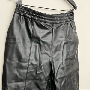 ZARA • Black Faux Leather High Waist Trouser Pants